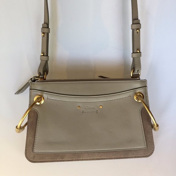 CHLOÉ Small 'Roy' Motty Grey Leather Shoulder Bag - Picture 2 of 8